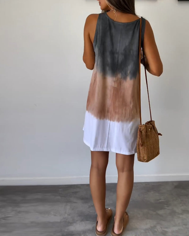 CD | Rochie mini cu imprimare Gradient Tie Dye