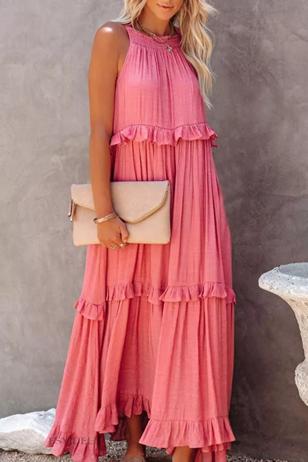CD | Vittoria Rochie maxi halter cu volane