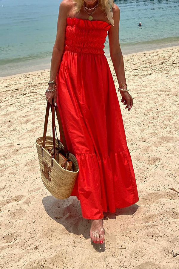 CD | Rochie lungă Passionate Beach Pleated Bandeau Resort