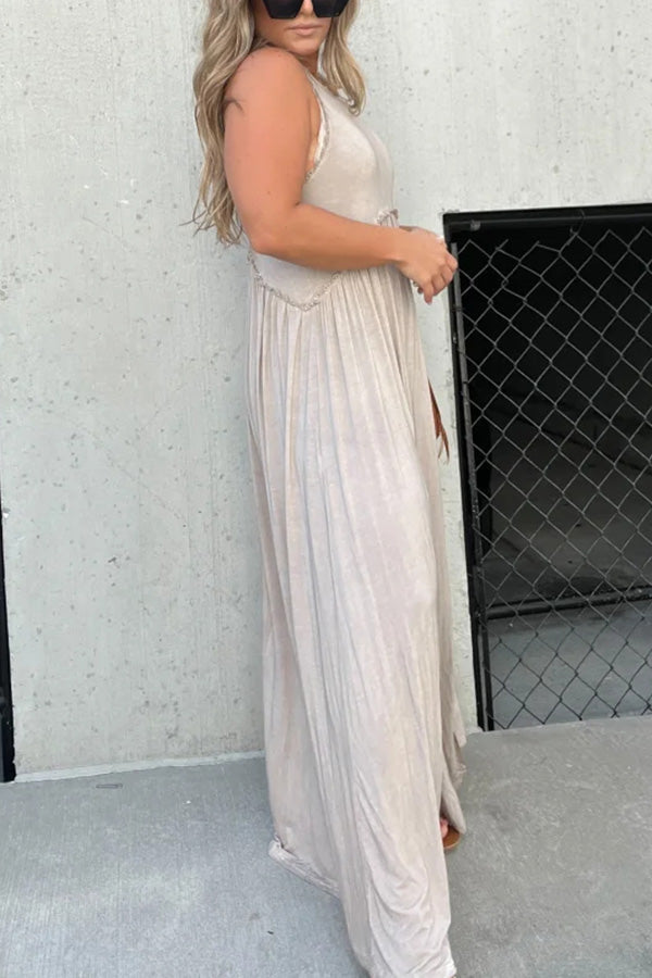 CD | Slit Casual simplu vrac Maxi rochie lungă