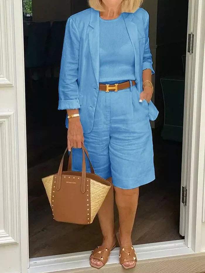 CD | Blazer și pantaloni scurți - Elegant - Ideal pentru zilele călduroase