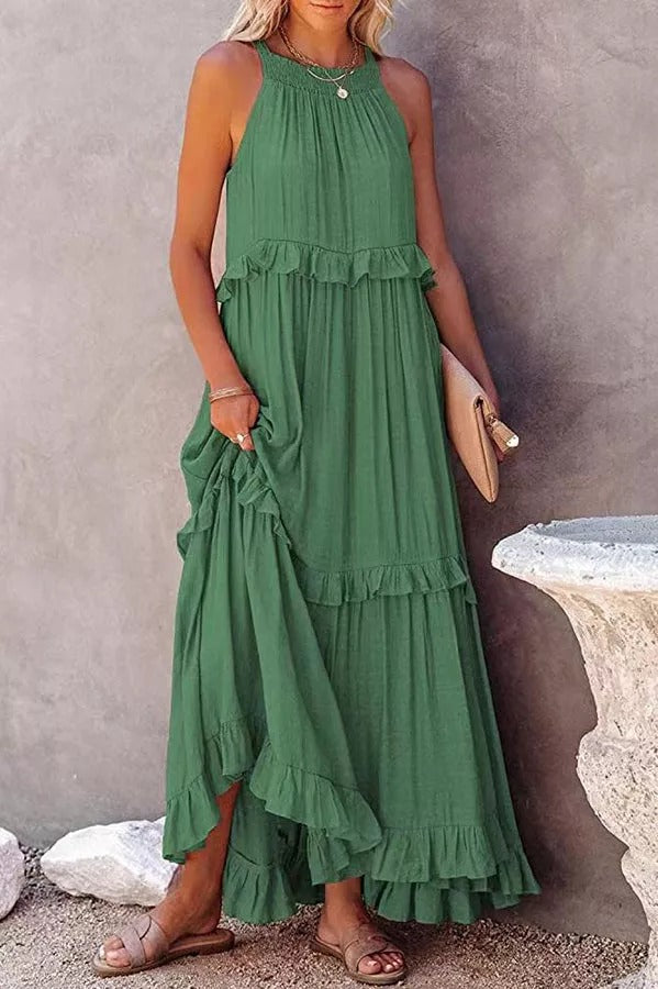 CD | Vittoria Rochie maxi halter cu volane