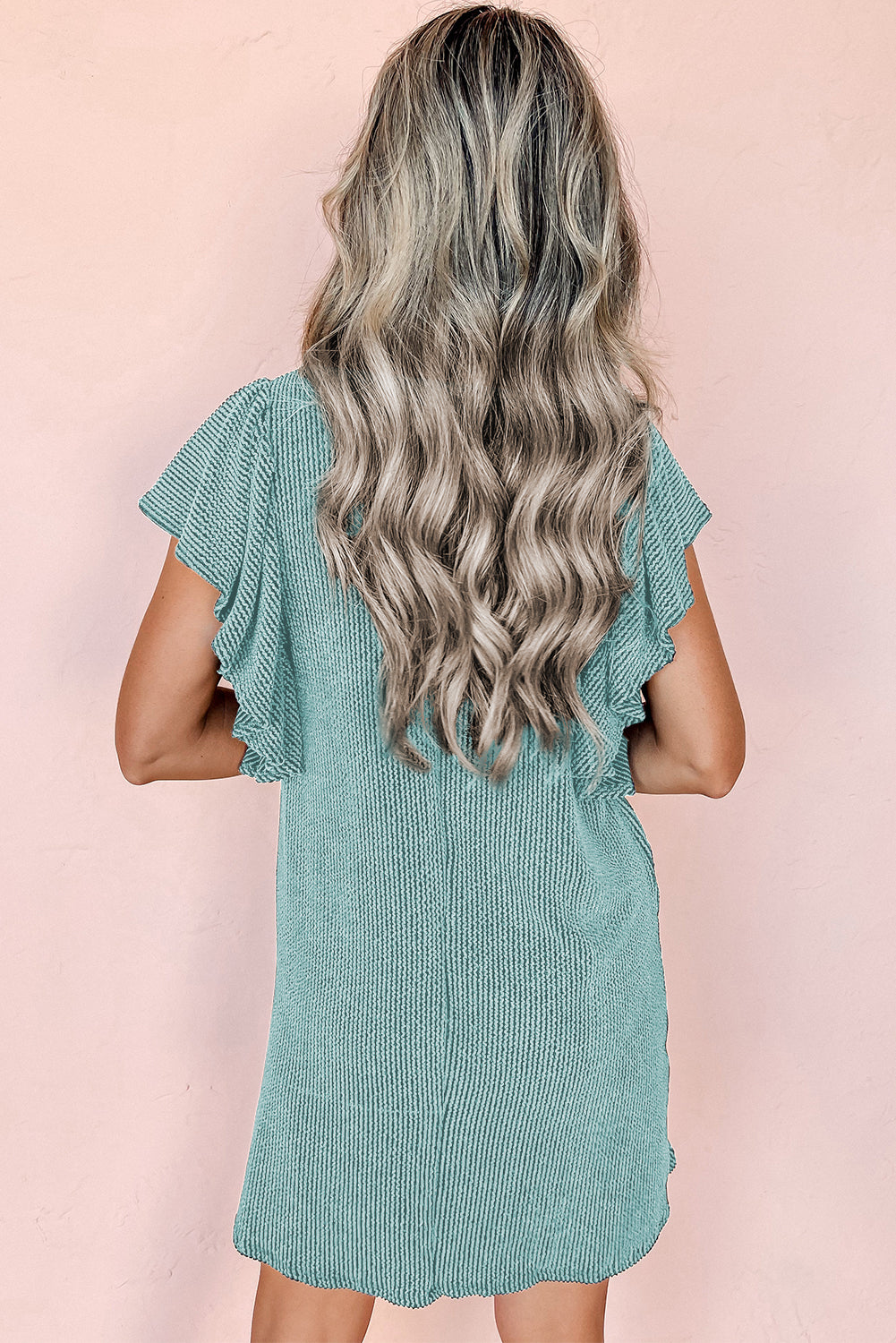 CD | Rochie mini în dungi cu mâneci fluture