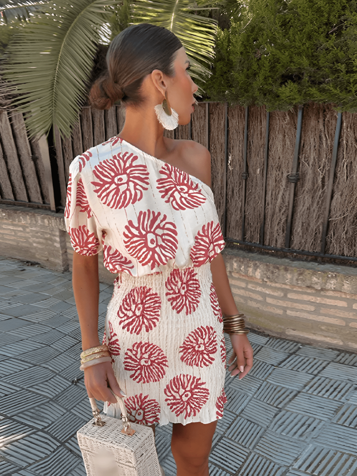 CD | Rochie mini elegantă de vară cu imprimeuri atrăgătoare