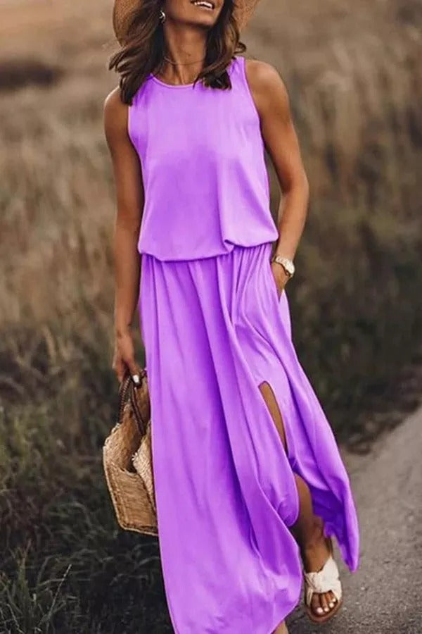 CD | Giselle Rochie maxi cu croială lejeră și crăpătură
