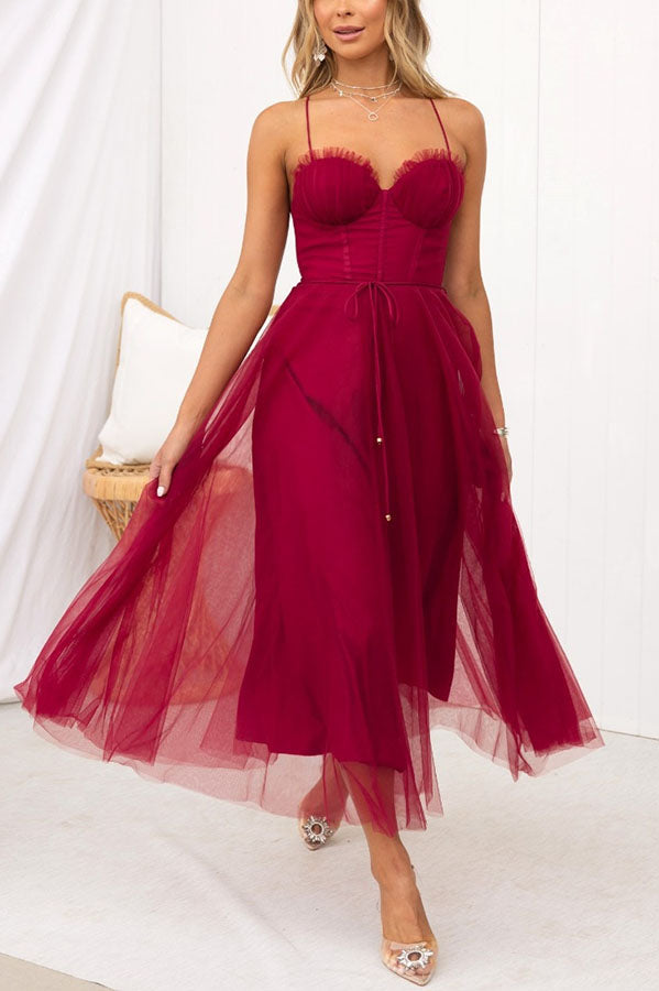 CD | Rochie midi Bustier din tul