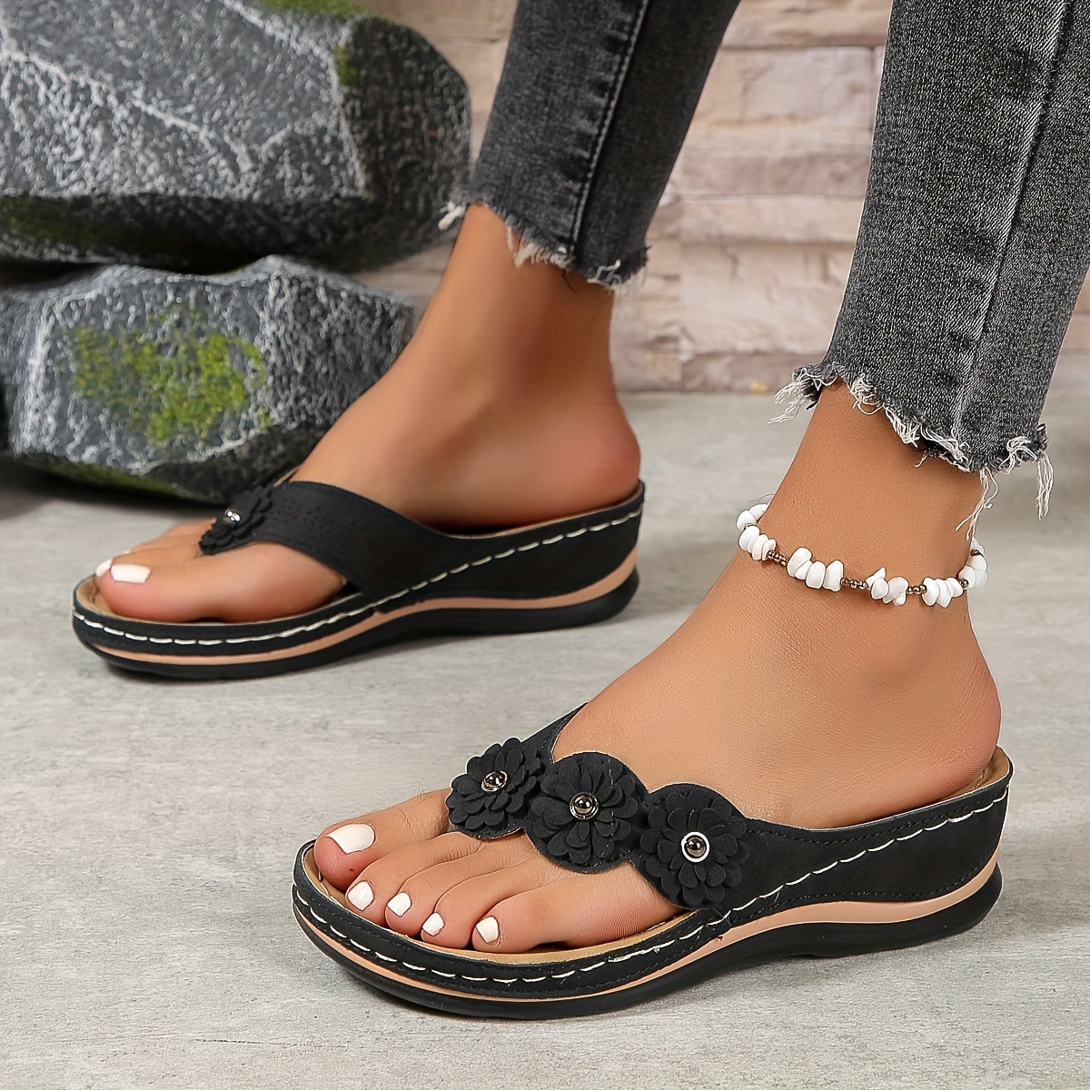 CD | | Sandale elegante și confortabile cu curele florale