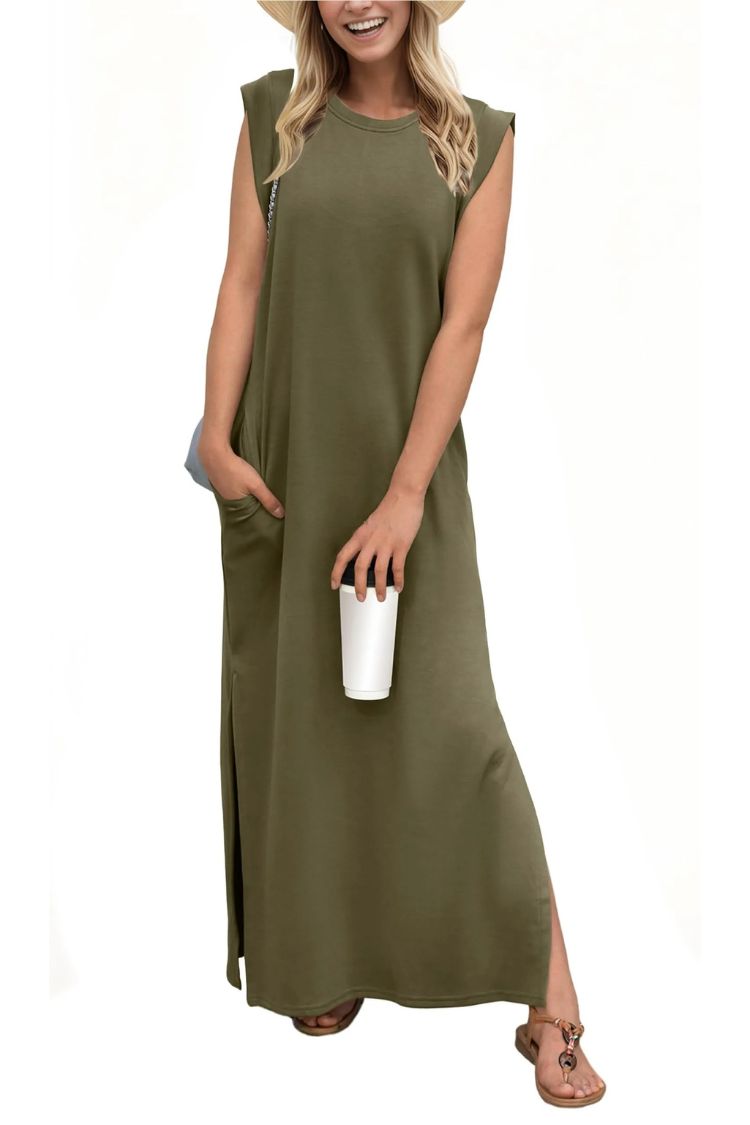 CD | Rochie maxi fără pliuri, casual, pentru femei
