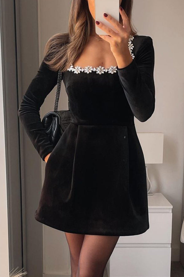 CD | Rochie mini din catifea