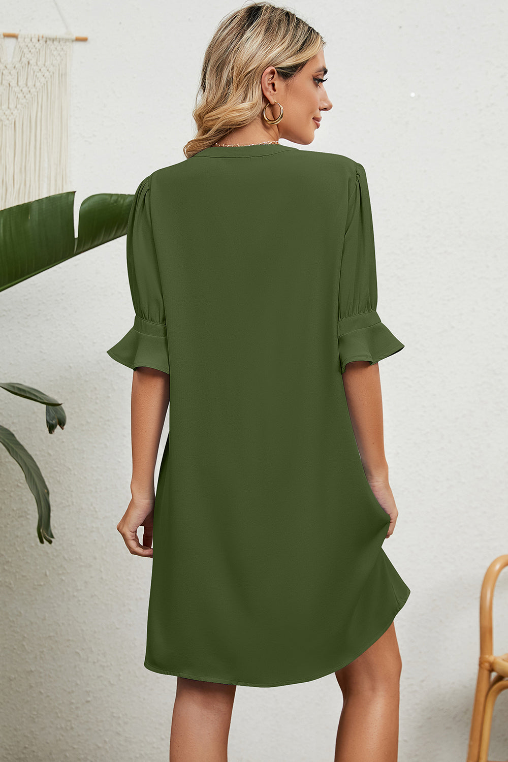 CD | Rochie minimală cu mâneci bufante