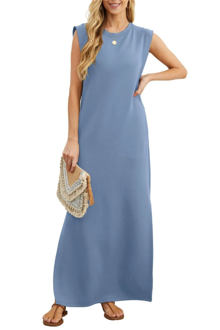 CD | Rochie maxi fără pliuri, casual, pentru femei
