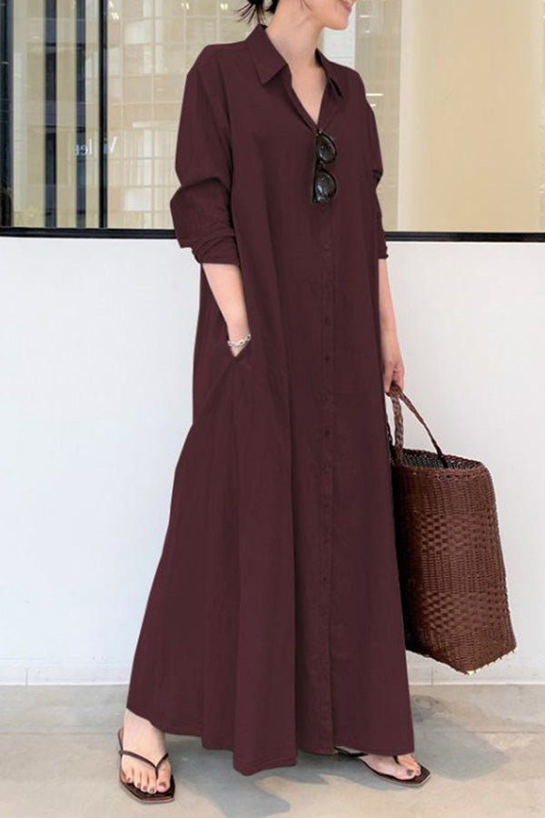CD | Long Sleeve Simple Casual rochie lungă