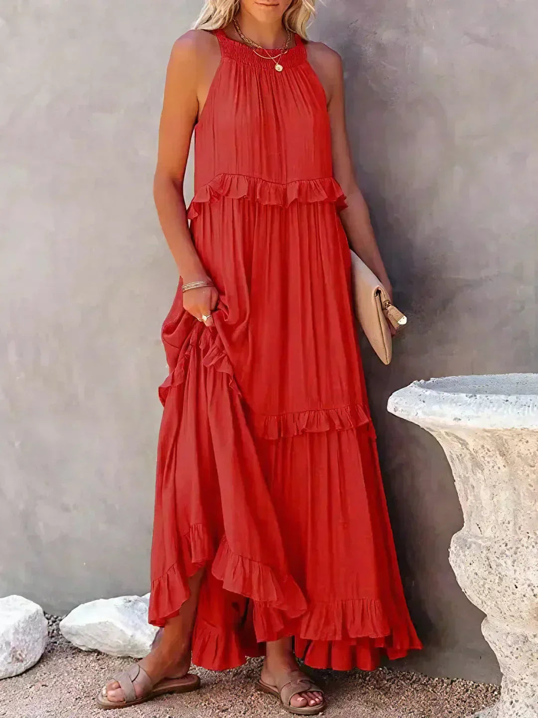 CD | Rochie maxi cu volane Effortless
