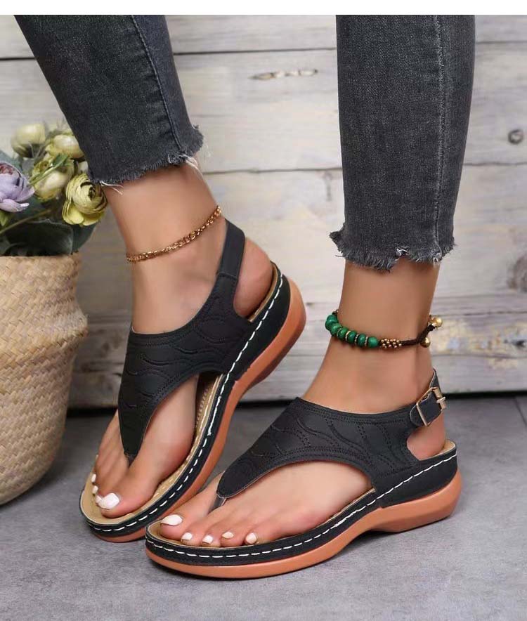 CD | | Romanza Sandale elegante cu toc cu pană pentru un look de vară pe plajă