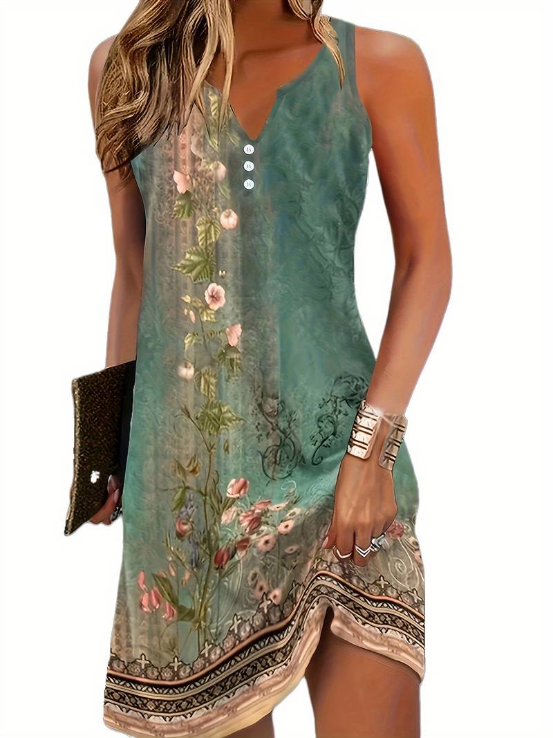 CD | Dahlia™ - Rochie mini confortabilă, fără mâneci