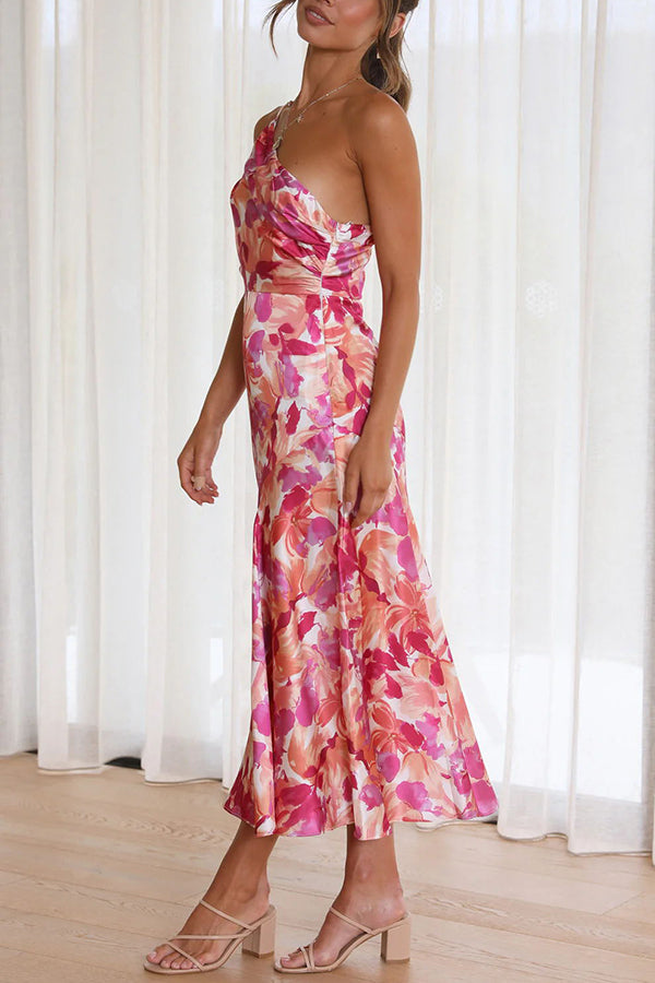 CD | Cumpără-mi flori florale un umăr rochie midi