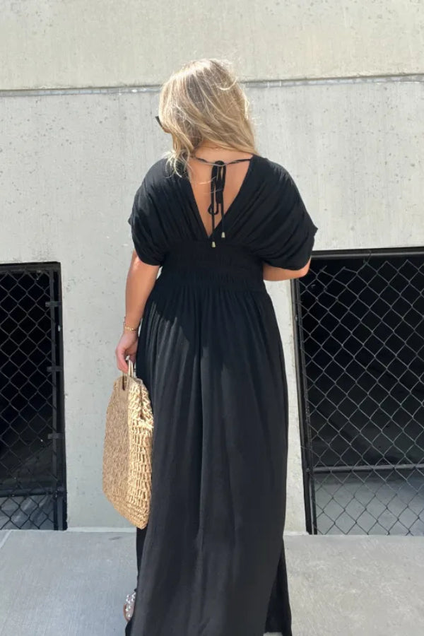CD | SLIT V-NECK EFFORTLESS MAXI ROCHIE LUNGĂ (CUMPĂRARE 2 TRANSPORT GRATUIT)