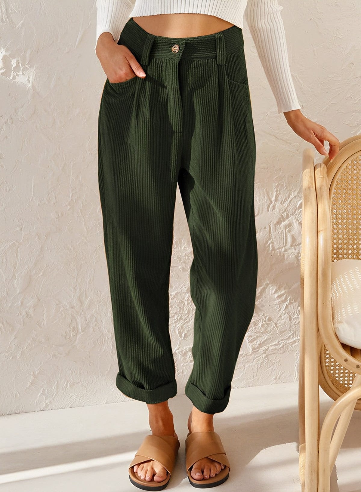 CD | Pantaloni eleganți din catifea