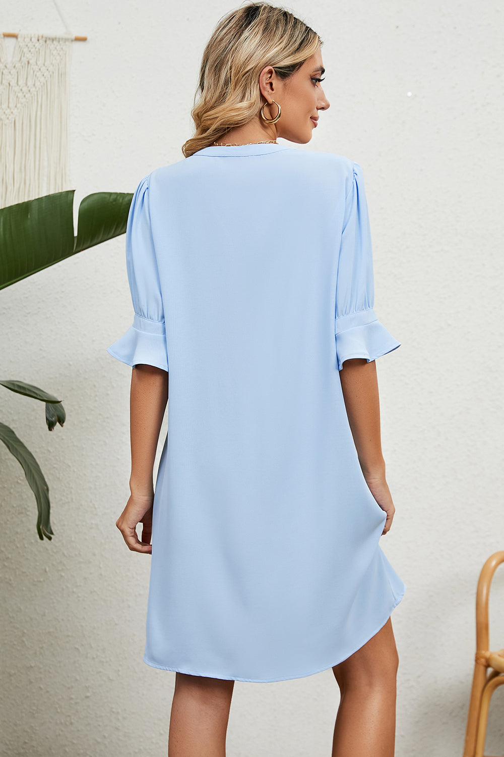 CD | Rochie minimală cu mâneci bufante