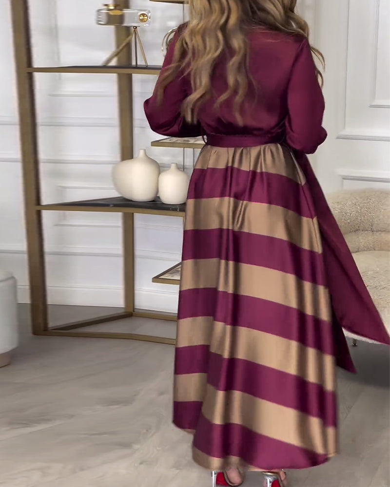 CD | Rochie maxi elegantă cu dungi