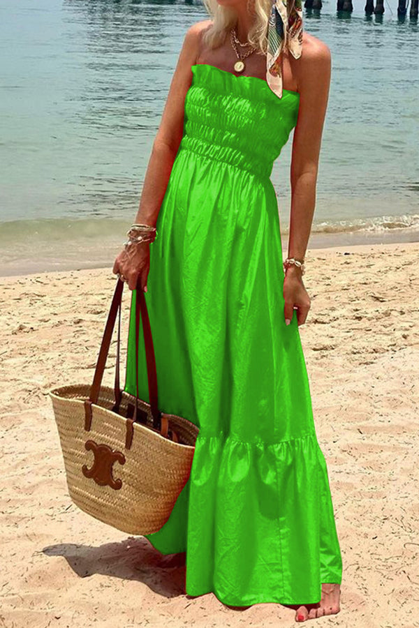 CD | Rochie lungă Passionate Beach Pleated Bandeau Resort