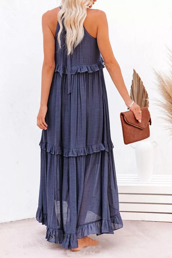 CD | Vittoria Rochie maxi halter cu volane