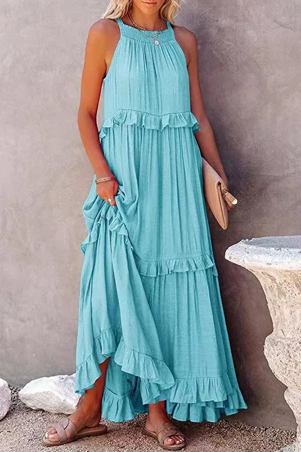 CD | Vittoria Rochie maxi halter cu volane