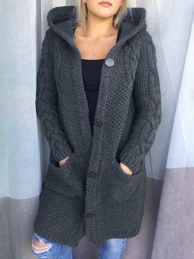 CD | Cardigan tricotate Chunky cu glugă