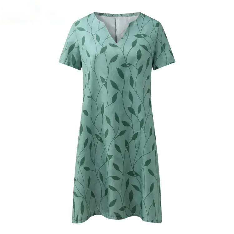 CD | Mini rochie femei frunze model cu mânecă scurtă