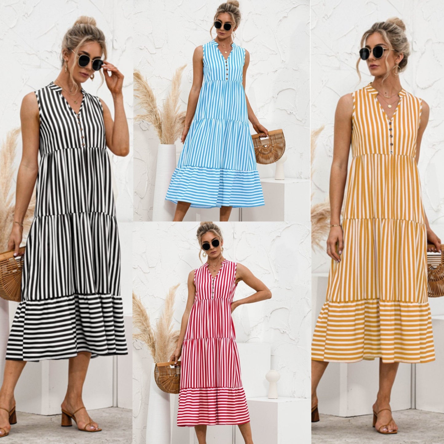 CD | "Nedda" Rochie de designer cu dungi