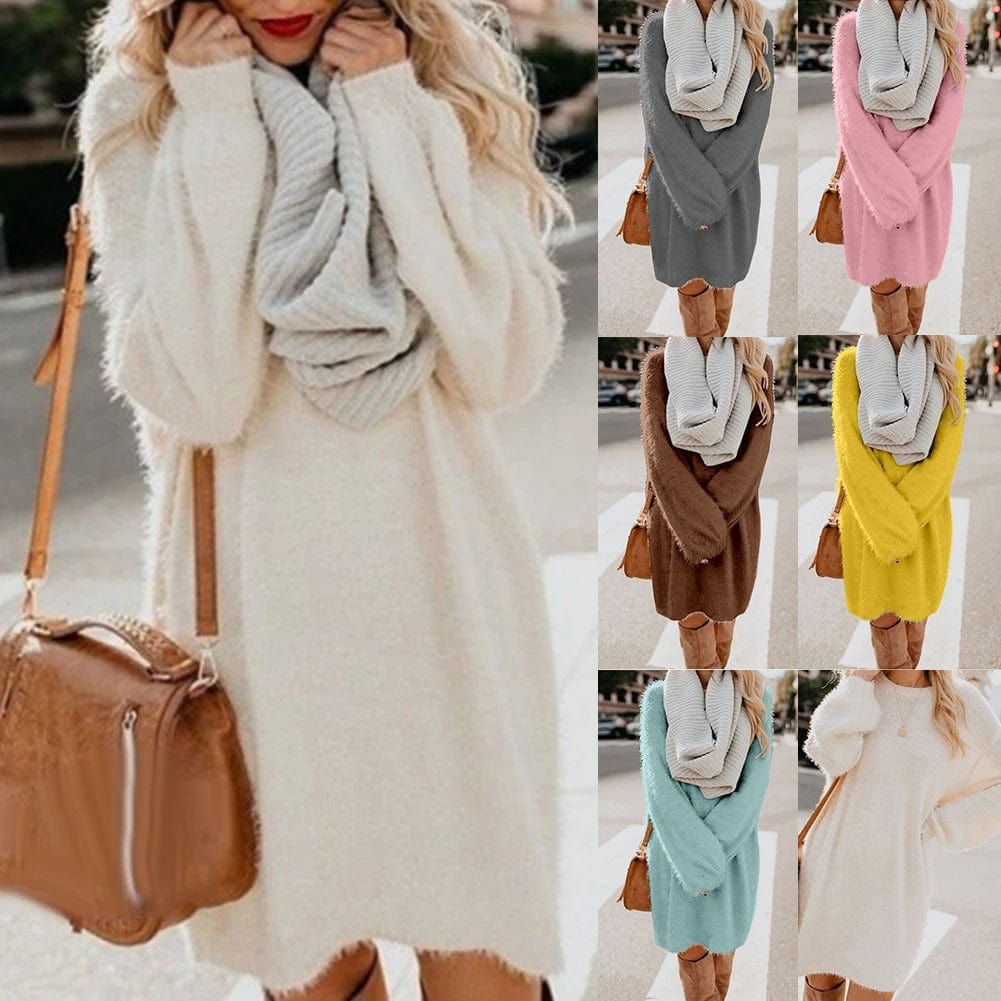 CD | Rochie mini tricotată cu stil jumper
