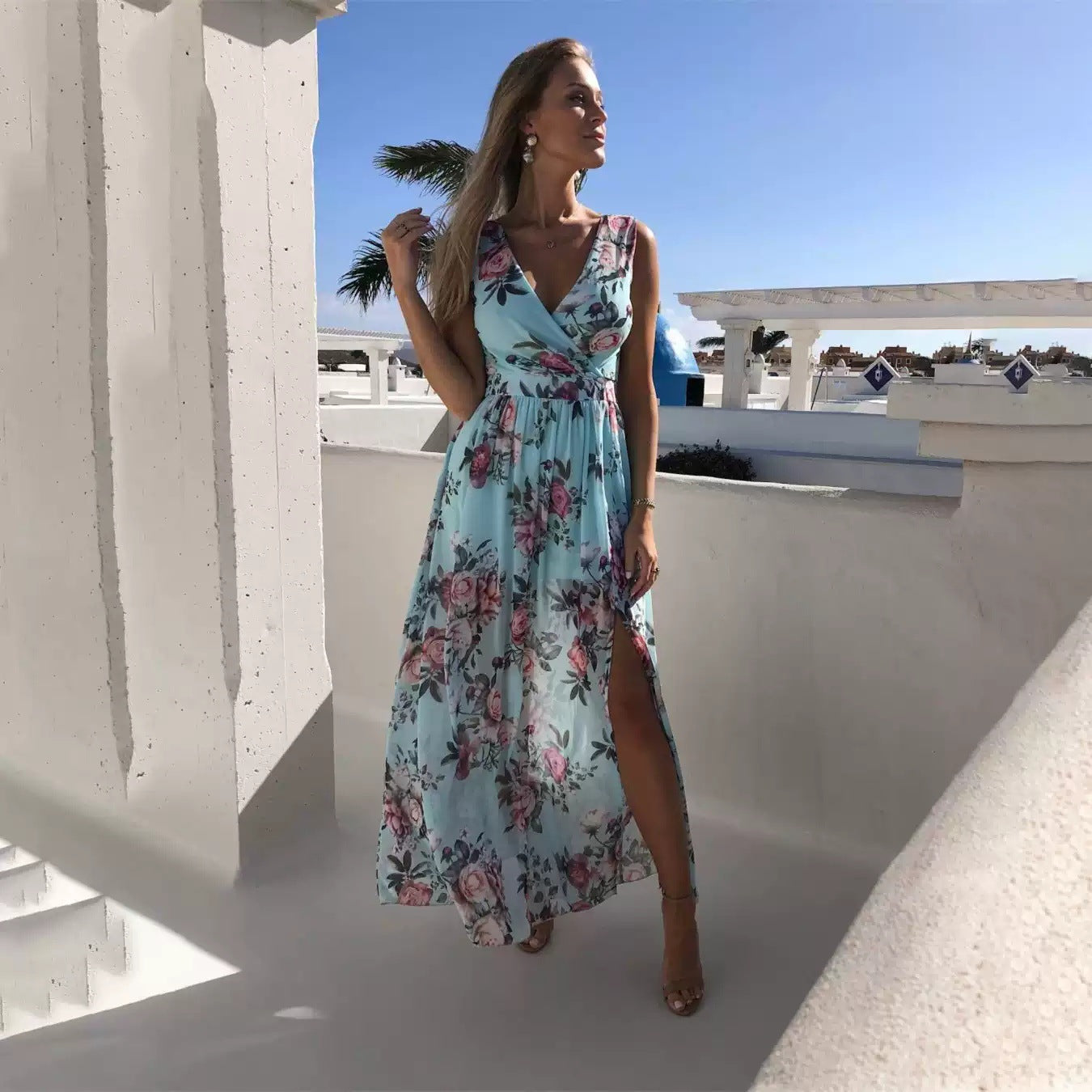 CD | Rochie maxi de vară cu imprimeu pentru femei