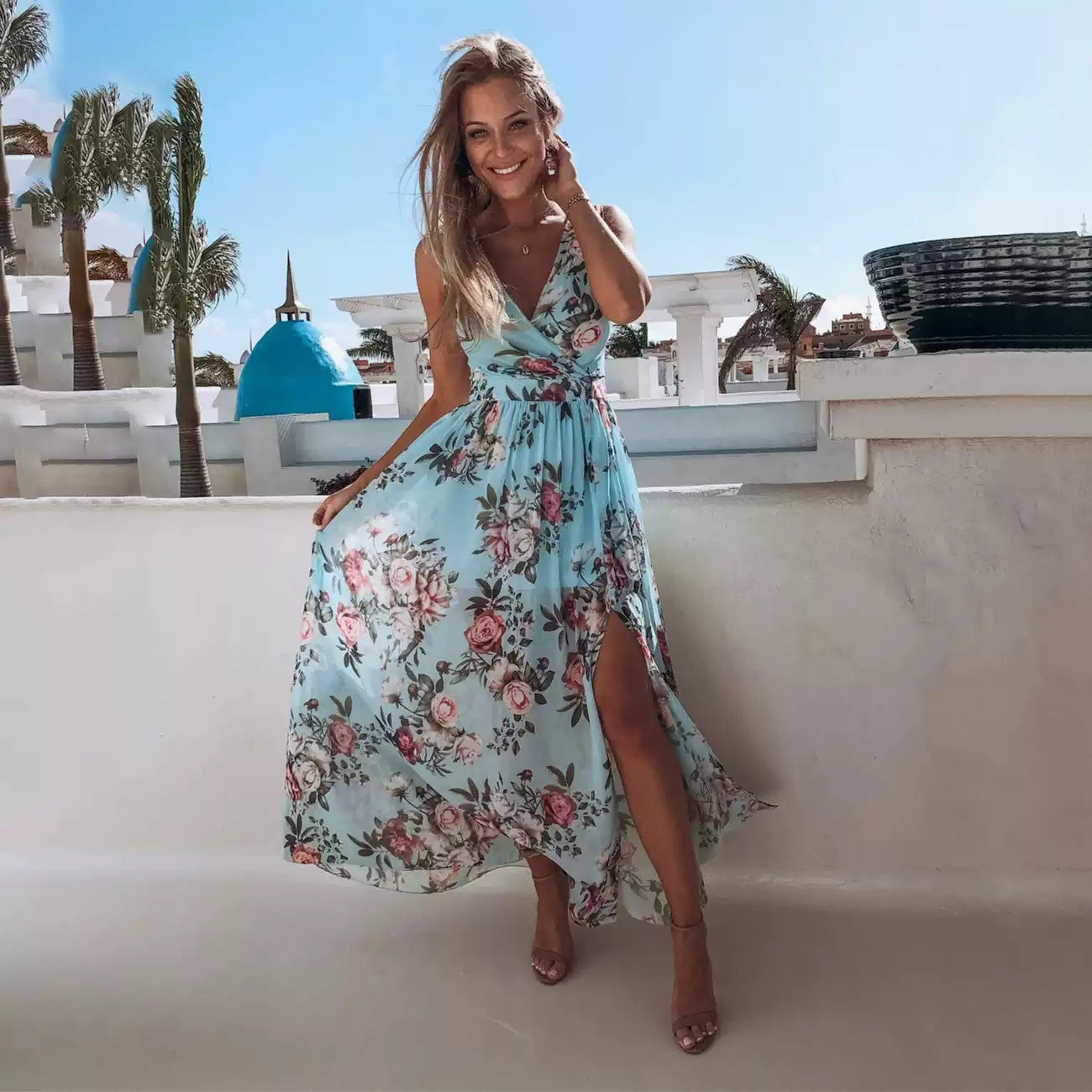 CD | Rochie maxi de vară cu imprimeu pentru femei