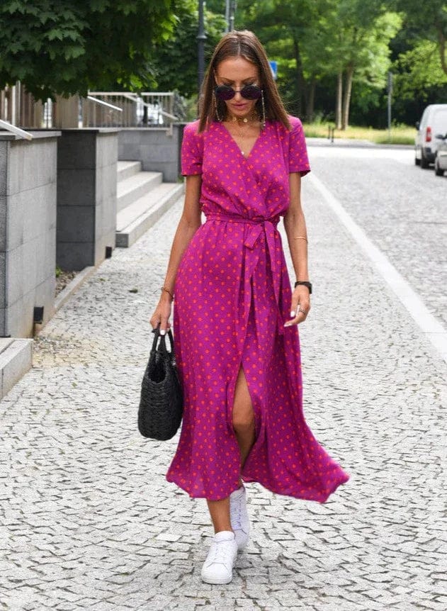 CD | Rochie midi de vară elegantă cu flori colorate