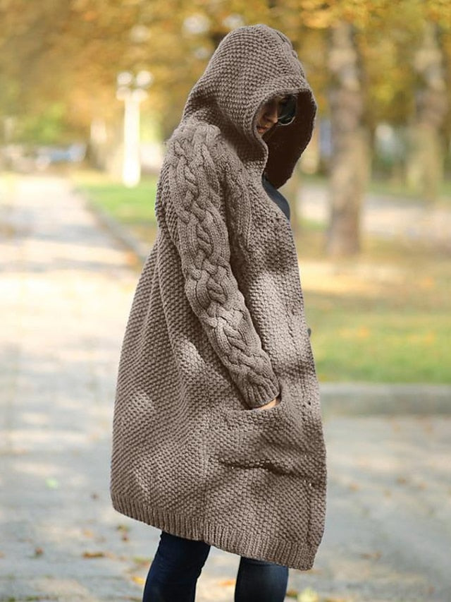 CD | Cardigan tricotate Chunky cu glugă