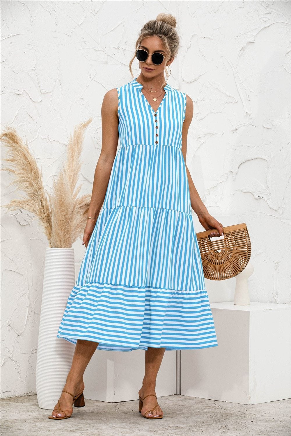 CD | "Nedda" Rochie de designer cu dungi