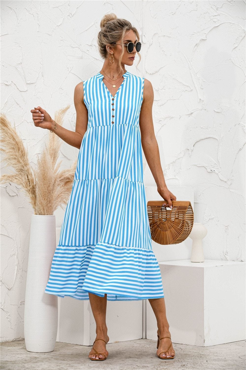 CD | "Nedda" Rochie de designer cu dungi