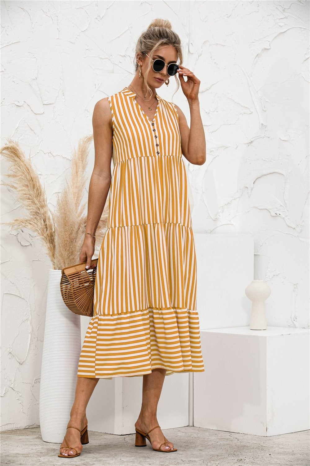 CD | "Nedda" Rochie de designer cu dungi