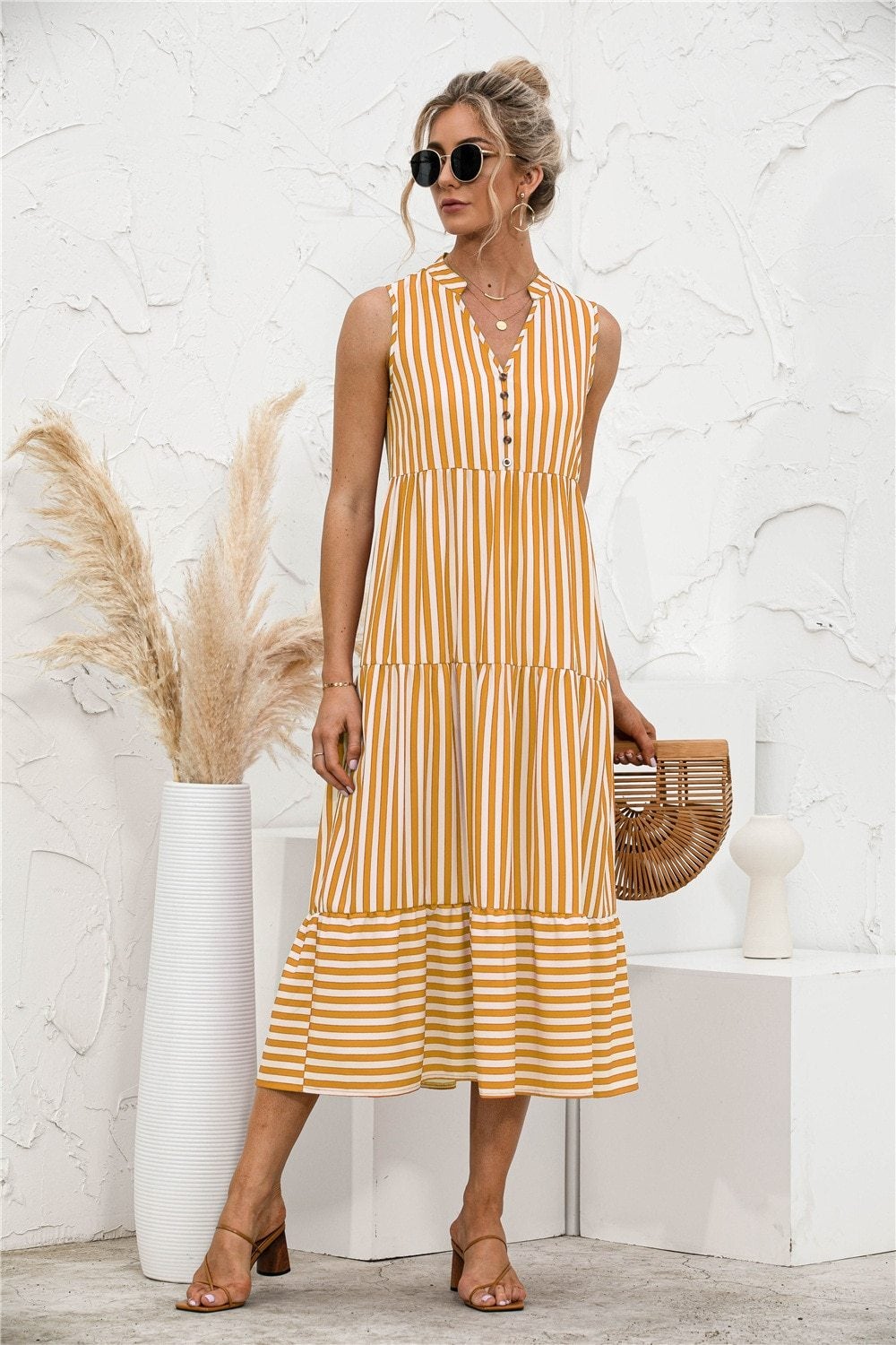 CD | "Nedda" Rochie de designer cu dungi
