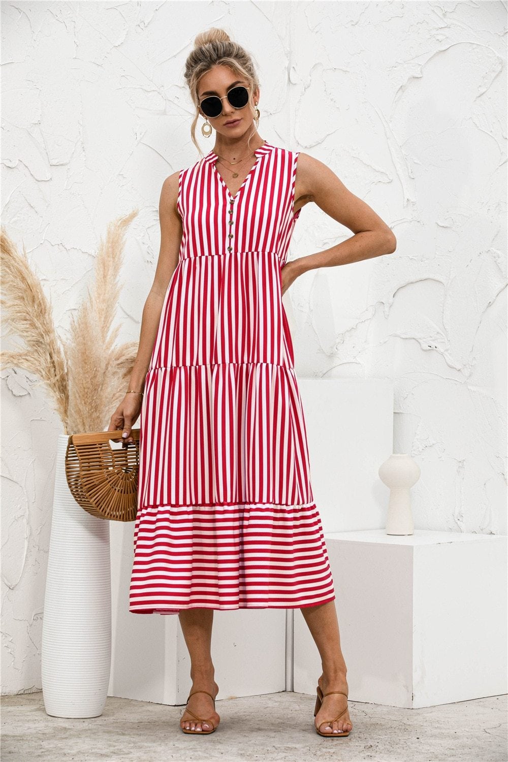 CD | "Nedda" Rochie de designer cu dungi