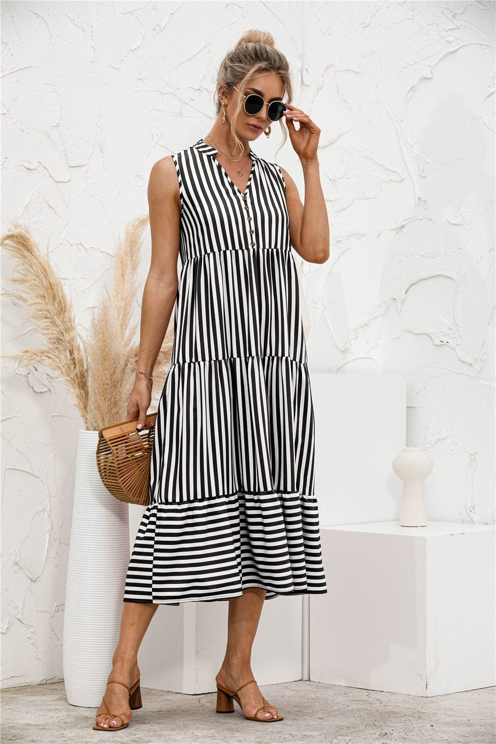 CD | "Nedda" Rochie de designer cu dungi