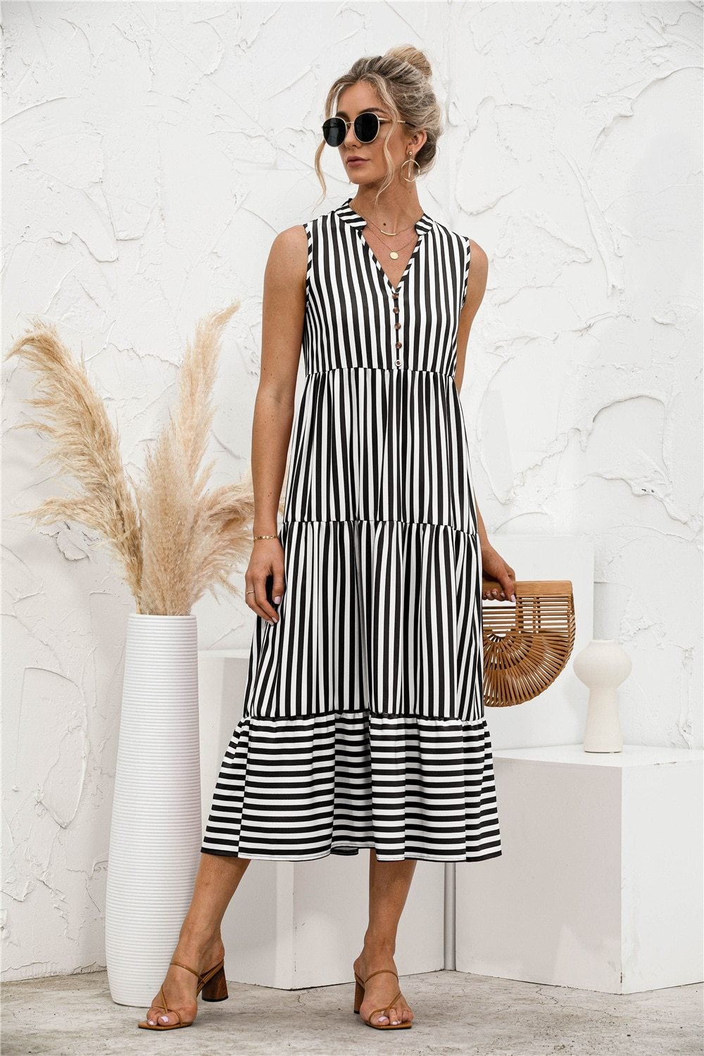 CD | "Nedda" Rochie de designer cu dungi