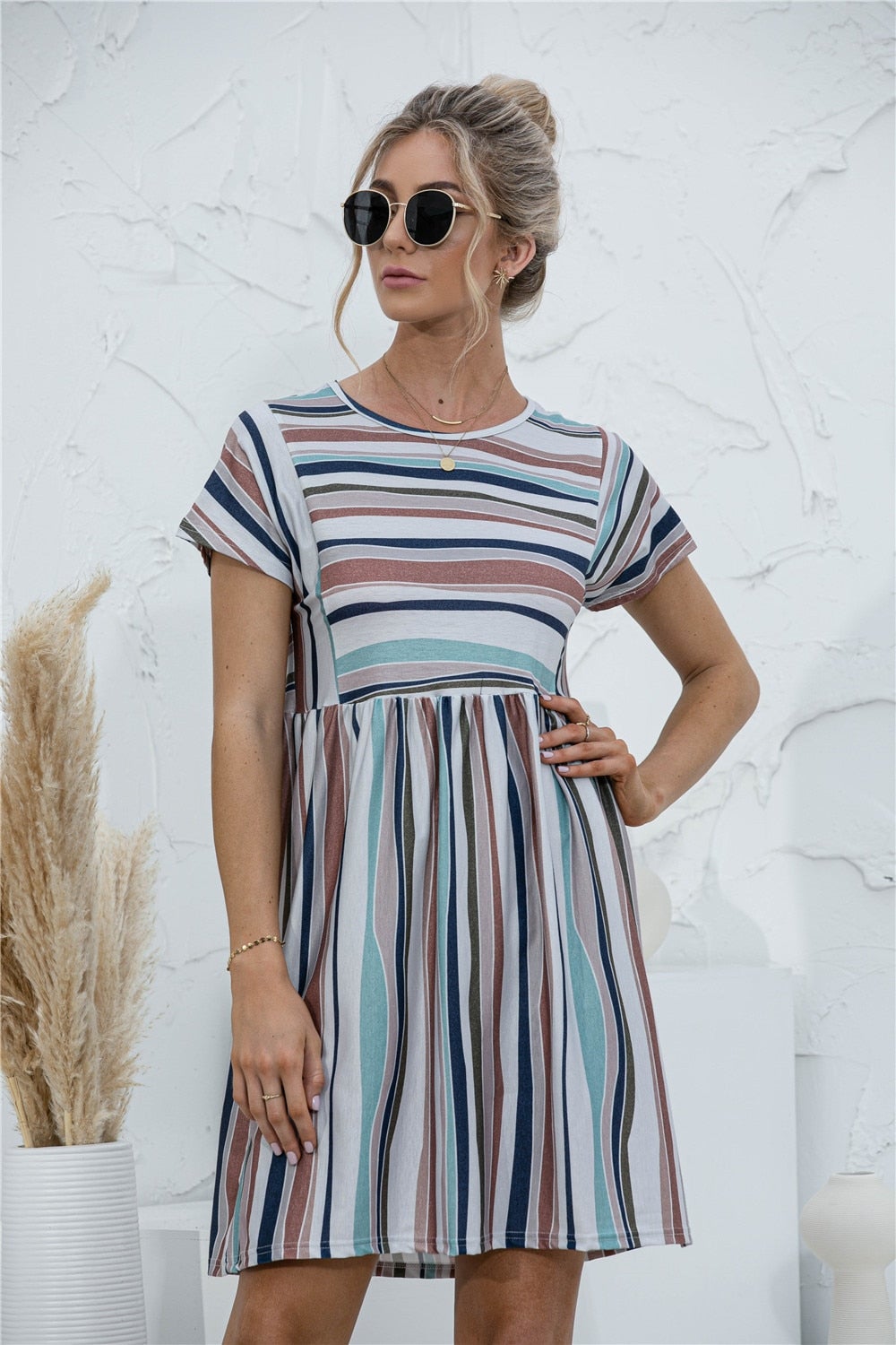 CD | "Maria" Rochie de designer cu dungi