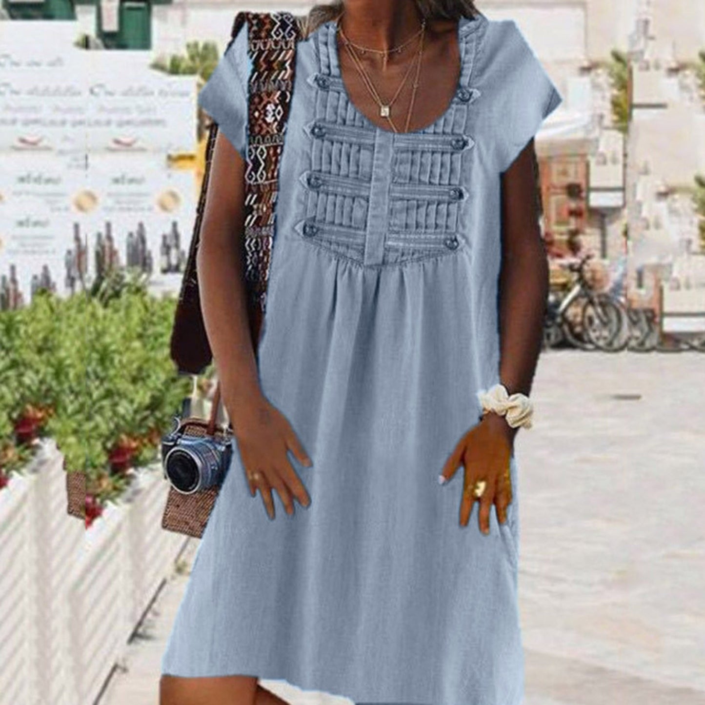 CD | "Mirella" rochie denim de designer