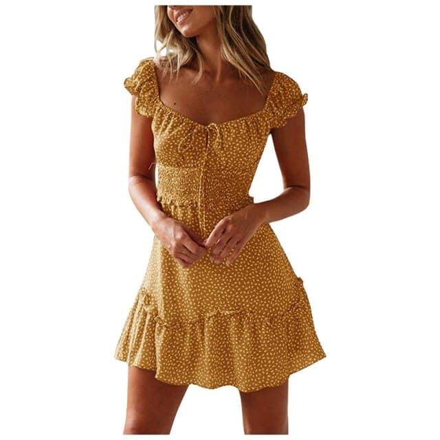CD | Vara Sexy Mini Rochie Femei Alb Noua Rochie Femei Vara Floral Rochie Femei Vechi Hot Sale Vintage