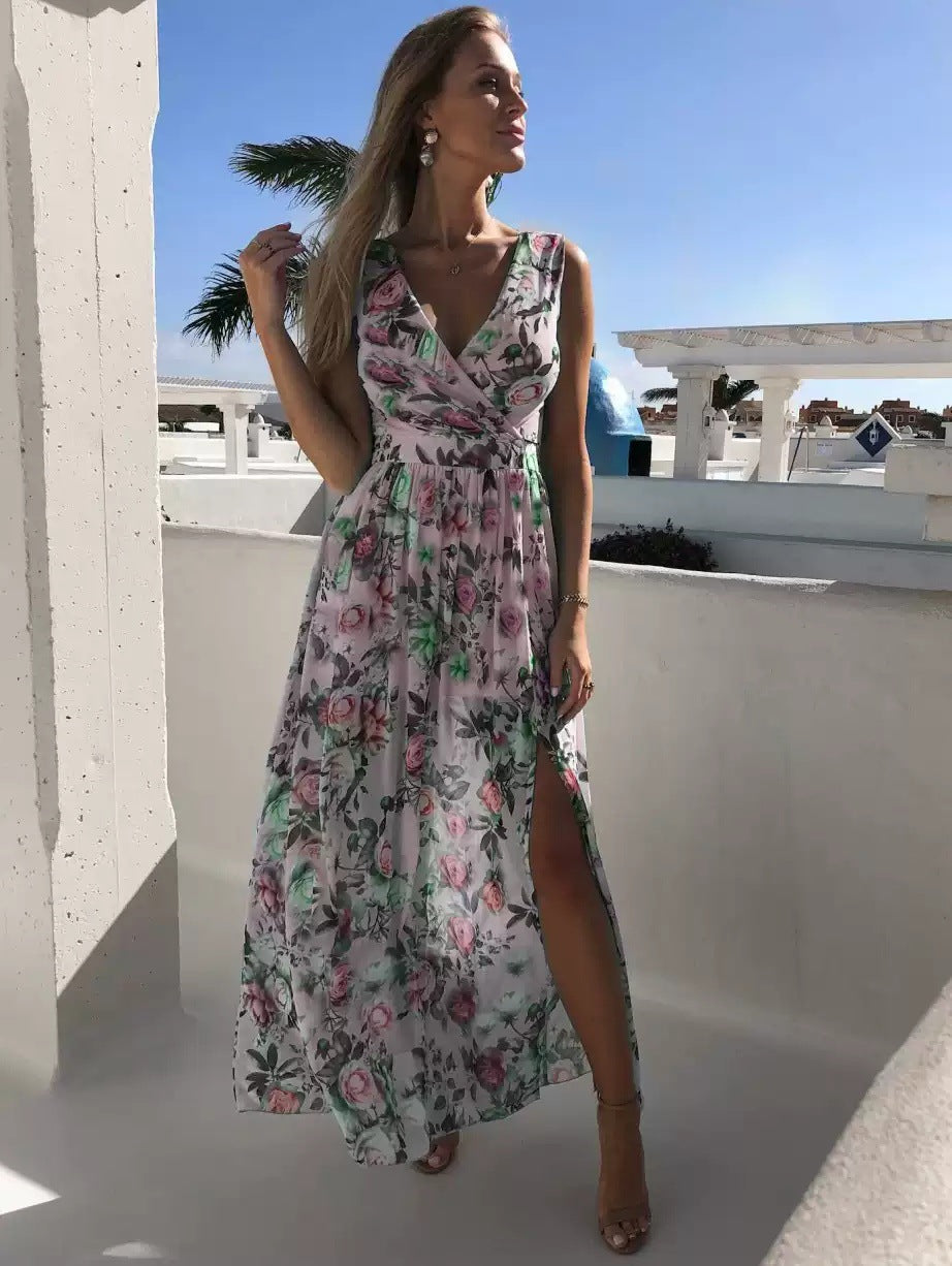 CD | Rochie maxi de vară cu imprimeu pentru femei