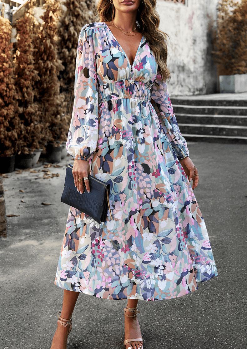 CD | rochie lungă elegantă pentru femei cu talie adunată