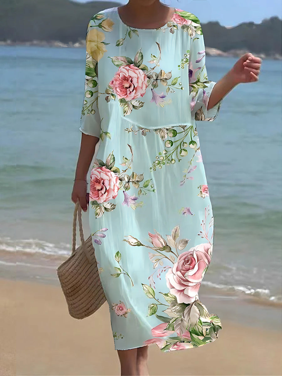 CD | Rochie maxi cu model floral