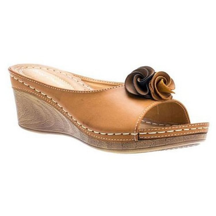 CD | Sandale confortabile din piele cu flori