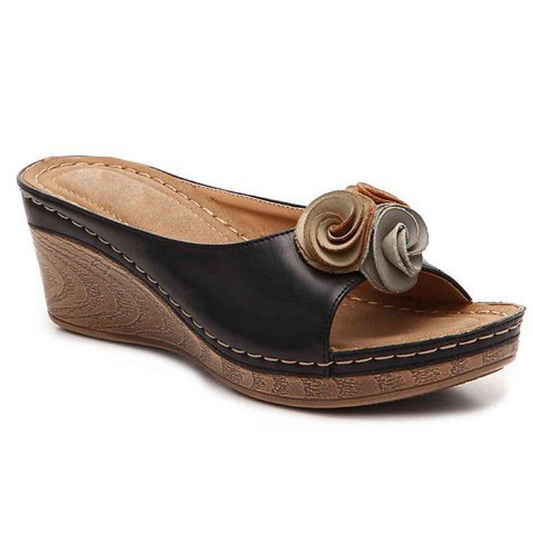 CD | Sandale confortabile din piele cu flori